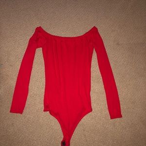 Red longsleeve bodysuit